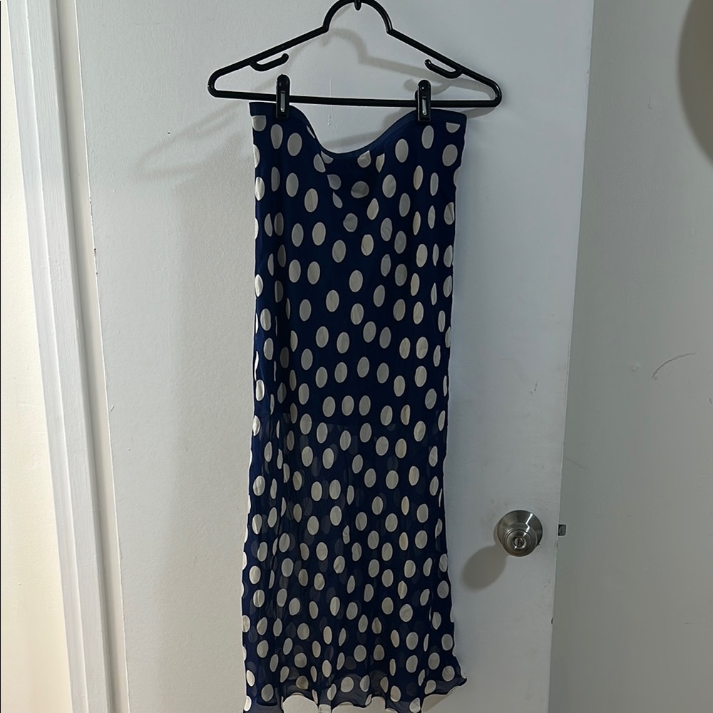 J.Crew - Gwenyth Slip Skirt in Polka Dot Viscose Chiffon